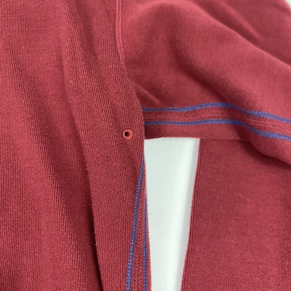 Tommy Bahama Sweater Mens Burgundy Red Grey 1/4 Zip Pullover Reversible